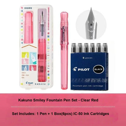 Pluma Estilográfica Pilot Kakuno – Bolígrafo de Escritura Antideslizante Fácil de Usar para Principiantes con Agarre Suave para Caligrafía, Diarios, Oficina y Colección de Papelería