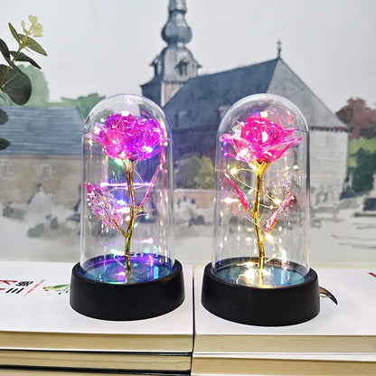 Eternal Rose LED Light in Glass Dome – Romantic Valentine’s Day Gift for Girlfriend | Forever Flower Decoration for Wedding, Mother’s Day & Bridesmaid Gifts