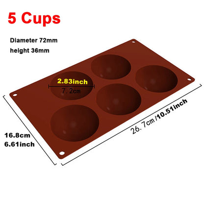 Semi-Sphere Silicone Chocolate Mold – Half-Ball Dome Cake Baking Tray for Chocolate, Pudding, Candy & Jelly, Reusable DIY Kitchen Baking Tool
