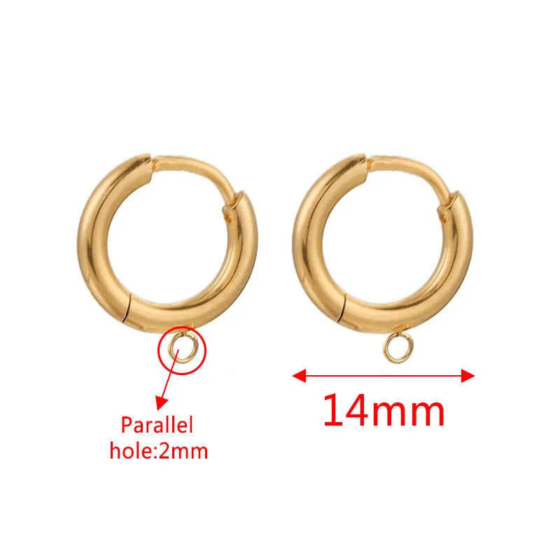 10-Piece Gold Stainless Steel Hoop Earring Hooks with Round Posts – DIY Earring Making Supplies & Jewelry Findings for Women