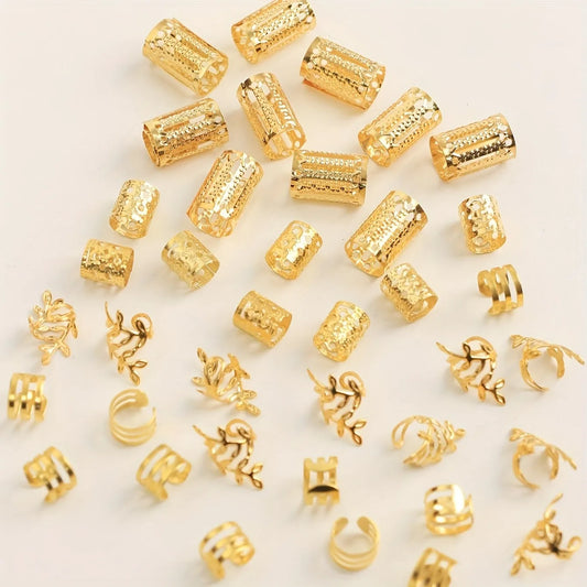 40/80PCS Anillos Huecos para el Pelo – Accesorios DIY de Joyería para Rastas para Mujeres y Niñas | Decoración para Trenzas y Peinados