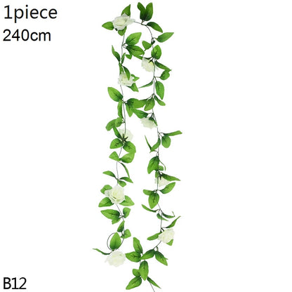 Glicinia Artificial en Enredadera – Guirnalda Colgante Realista de Seda Sintética con Hojas de Hiedra para Arcos de Boda, Decoración de Jardín, Decoración del Hogar y Estilismo de Fiestas