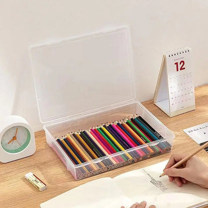 Caja organizadora de plástico transparente – Contenedor portátil a prueba de polvo para documentos, papelería y accesorios