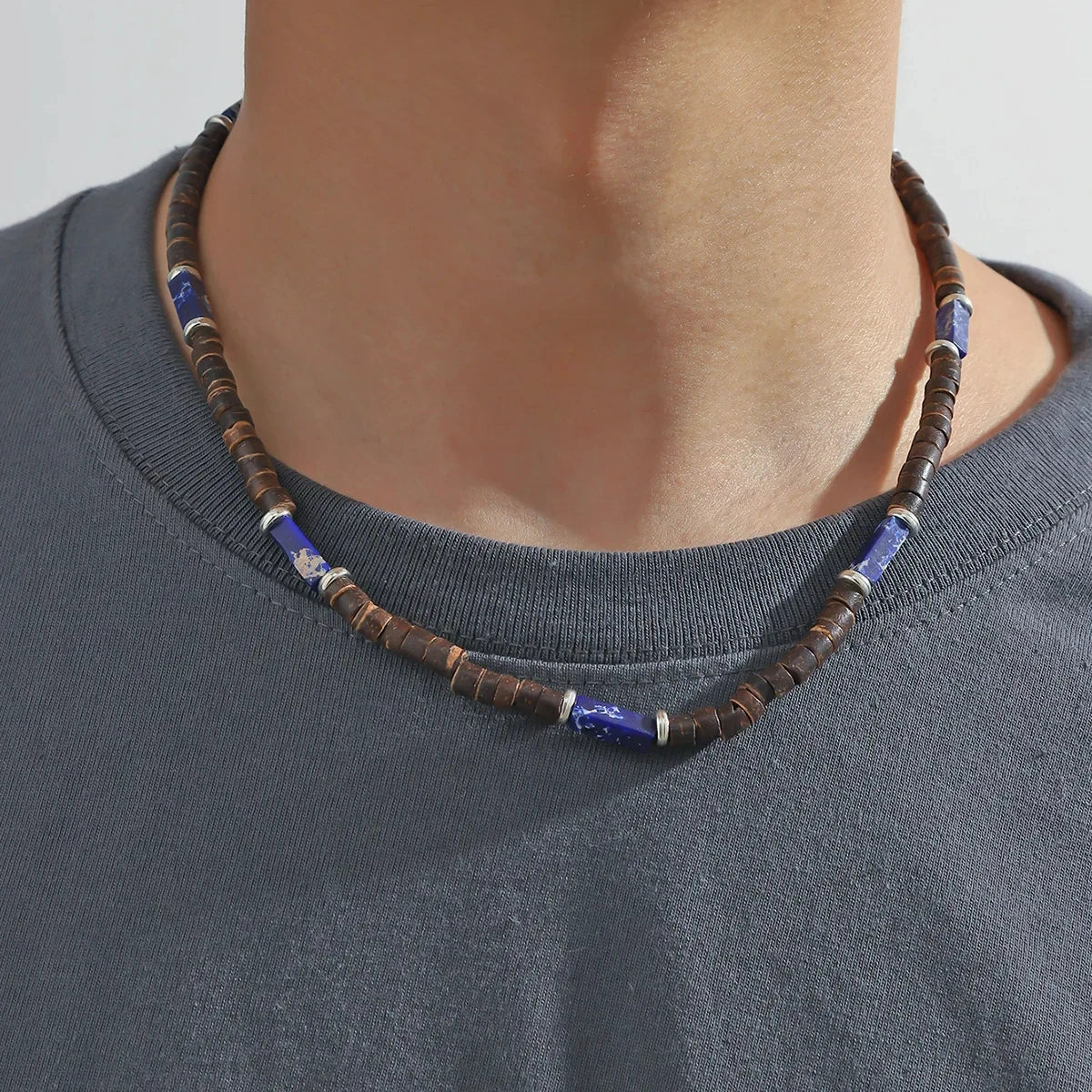 Bohemian Leather Bracelet for Men – Hand-Woven Wooden Bead Charm Bracelet | Vintage Fashion Jewelry Gift for Him