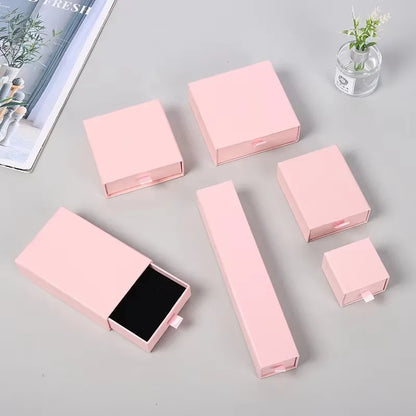 10 Cajas de regalo de joyería de papel para anillos, pendientes, collares, pulseras y empaques de recuerdos de boda