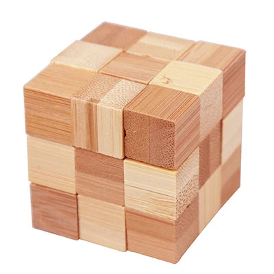 Wooden Burr Puzzle Lock – 3D Brain Teaser IQ Game, Luban Kongming Lock Interlocking Puzzle Toy, Mind Logic Challenge & Montessori Educational Toy