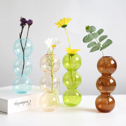 Nordic Glass Flower Vase – Decorative Terrarium Planter for Home, Living Room & Office Décor