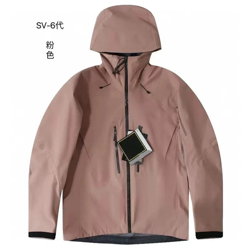 ARC SV 3-Layer Waterproof Hiking Jacket – Unisex Windproof Camping, Ski & Outdoor Shell Coat with Embroidered Bird Logo