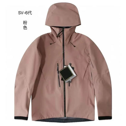 ARC SV 3-Layer Waterproof Hiking Jacket – Unisex Windproof Camping, Ski & Outdoor Shell Coat with Embroidered Bird Logo