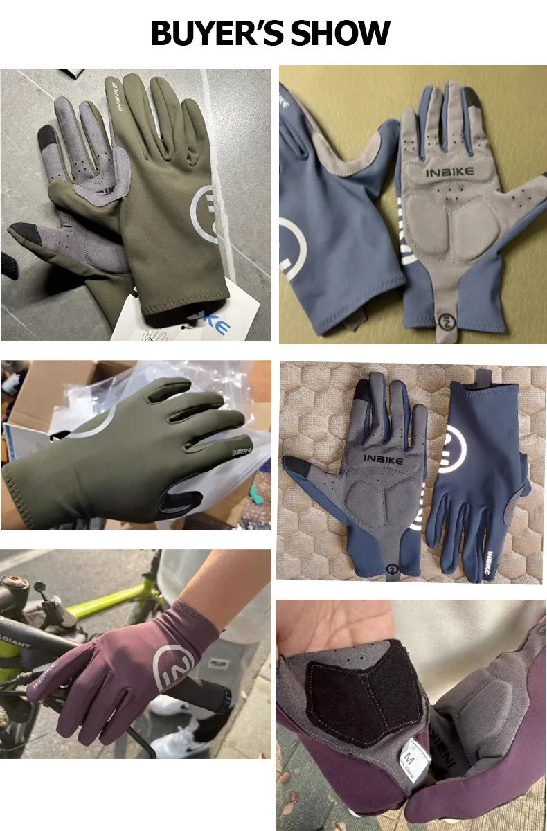 Guantes de ciclismo INBIKE 2024 – Guantes de bici de forro polar con dedos completos y acolchado de gel para hombre, accesorios de invierno con pantalla táctil para ciclismo de carretera y MTB
