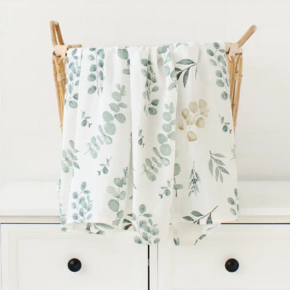 Couverture d'emmaillotage pour bébé en mousseline de bambou – Ultra douce 120 x 120 cm, couverture de naissance, d'emmaillotage et de chambre d'enfant