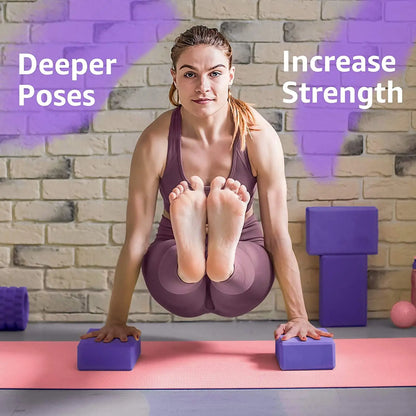 2 PCS Briques en mousse EVA pour le yoga – Outils de soutien légers pour le yoga, les étirements, l'entraînement de danse, la mise en forme du corps et les exercices de fitness