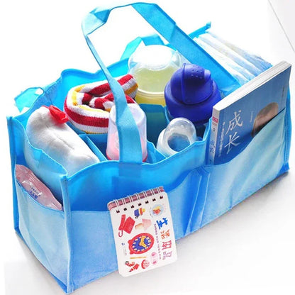 Bolso de pañales de gran capacidad para bebés, portátil, con almacenamiento para biberones y organizador multibolsillos