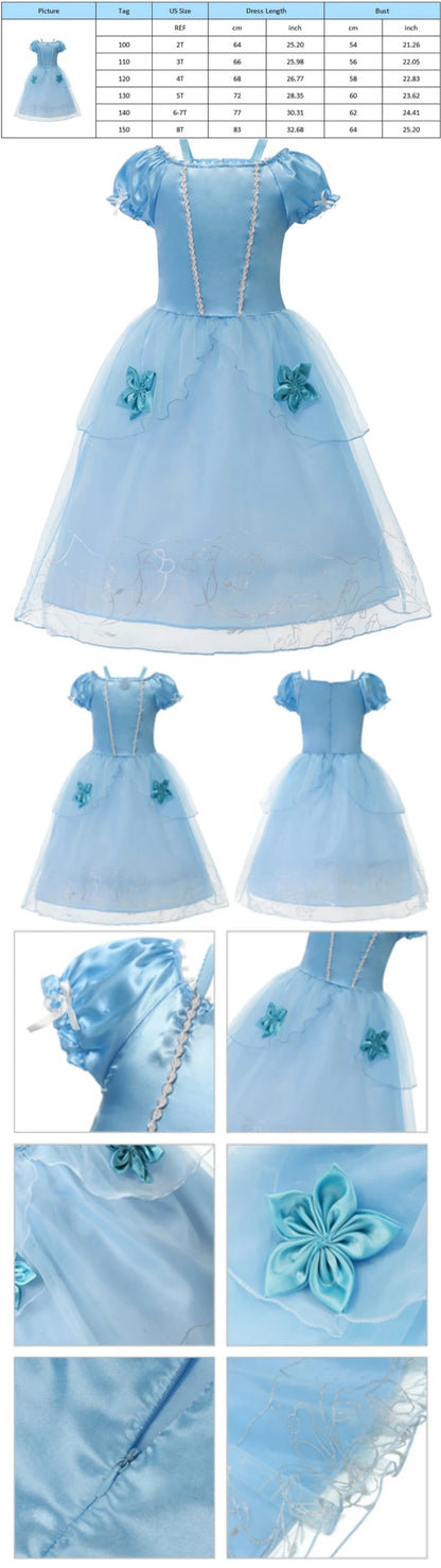 Vestido de disfraz de princesa para niña – Traje de fiesta de cuento de hadas para Halloween, carnaval y regalos de cumpleaños