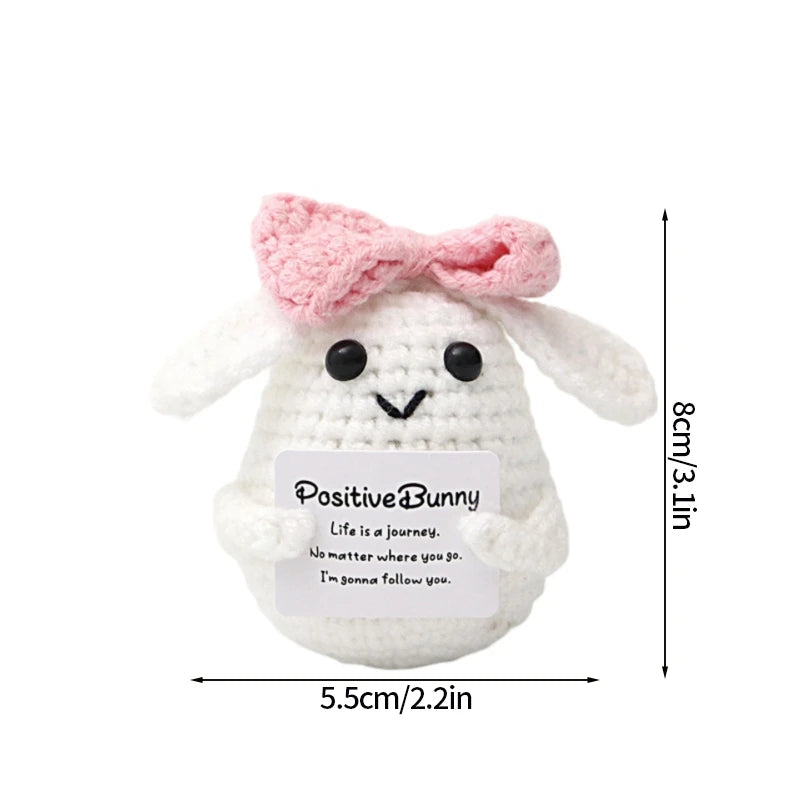 Poupée Pomme de Terre Énergétique Positive au Crochet – Figurine Mignonne en Tricot à Serrer, Artisanat Animalier Kawaii Fait Main au Crochet & Cadeau de Noël