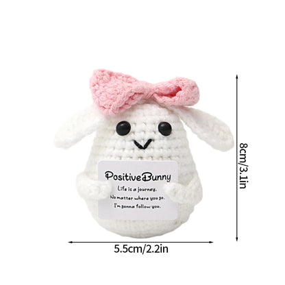 Poupée Pomme de Terre Énergétique Positive au Crochet – Figurine Mignonne en Tricot à Serrer, Artisanat Animalier Kawaii Fait Main au Crochet & Cadeau de Noël