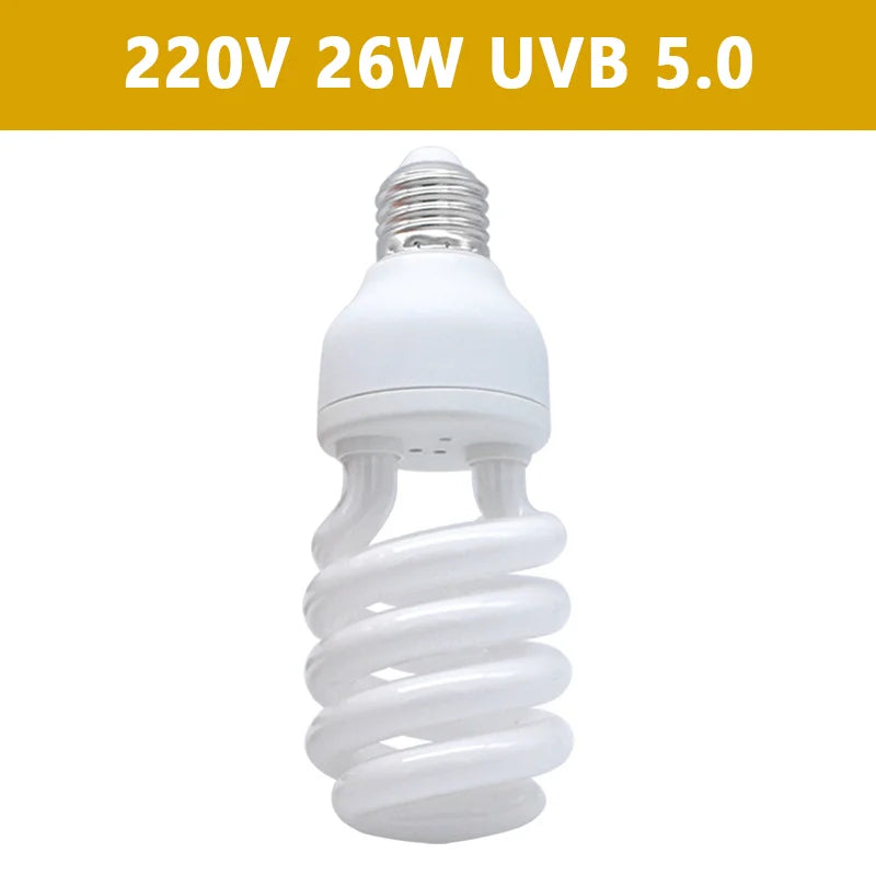 UVB 5.0/10.0 Reptile Heat Lamp Bulb – 13W/26W Energy-Saving UVB Lighting for Terrariums, Turtles, Lizards & Snakes