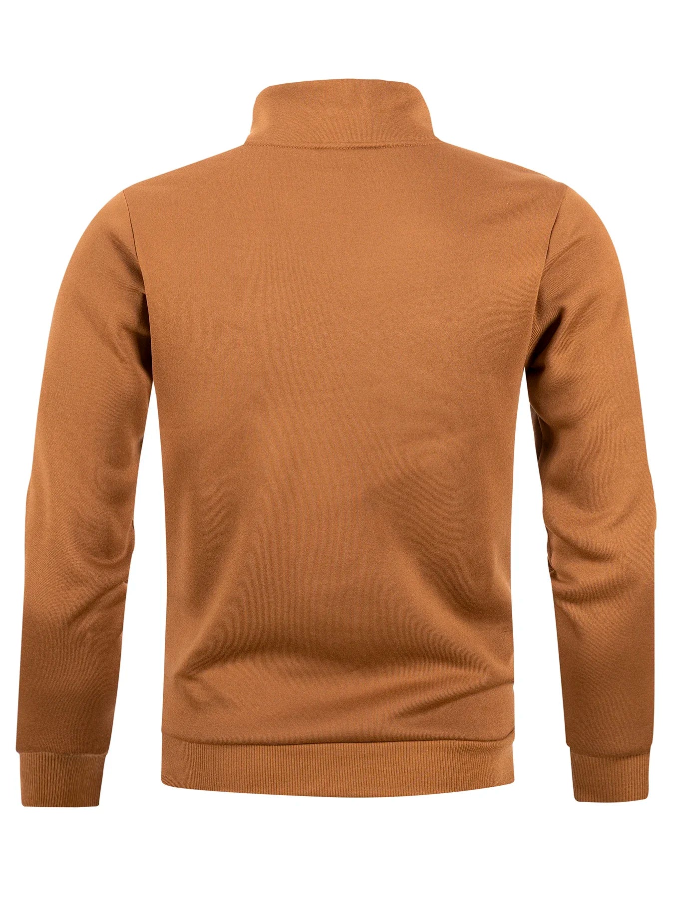 Sudadera de cuello alto con cremallera para hombre – Suéter cálido, jersey de color liso de manga larga, top casual para otoño e invierno