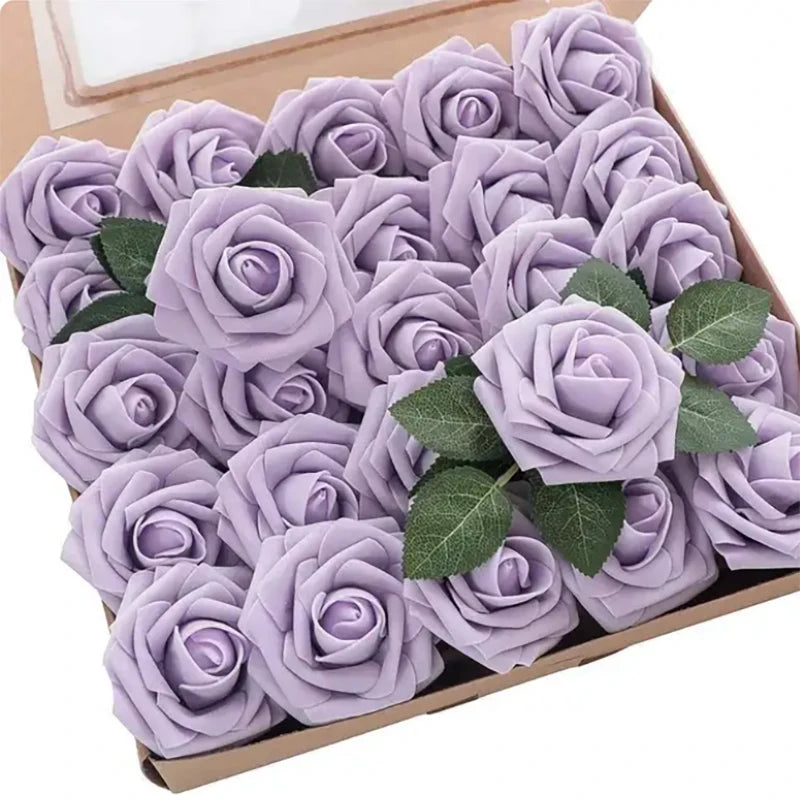 Rosas artificiales de espuma, de 10 a 100 unidades – Rosas sintéticas realistas para ramos de boda, centros de mesa, decoraciones para fiestas, regalos para el Día de la Madre y San Valentín, arreglos florales de bricolaje