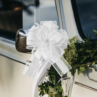 10-20 Lazos de cinta para coche de boda, decoración de envoltorio de regalo de Navidad, flores artesanales DIY, suministros para fiestas de cumpleaños, San Valentín