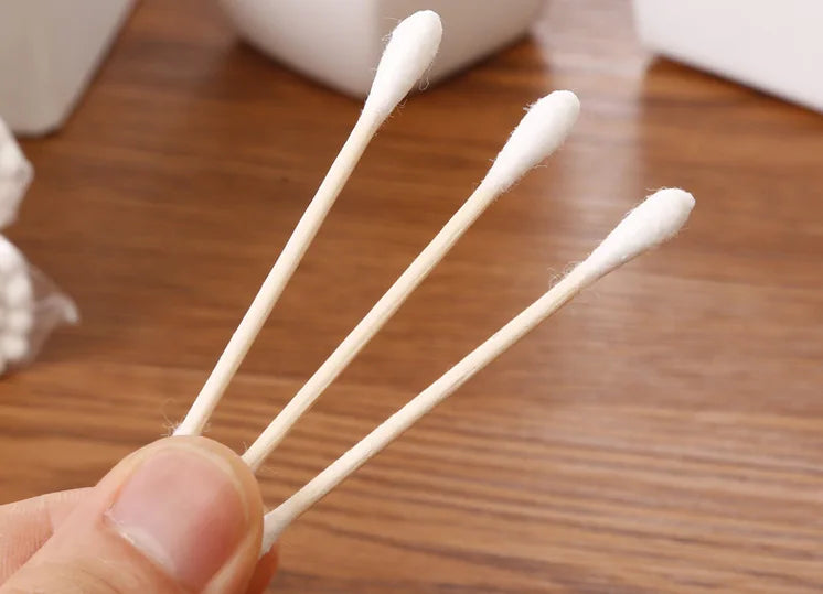 100/500/1000/2000 bastoncillos de algodón de doble punta con palos de madera – para maquillaje, belleza, nariz, oídos y cuidado personal