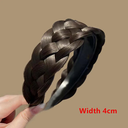 Diadema Bohemio Trenzado Sintético para Mujer Banda de Pelo Elástica para Fiestas y Cosplay