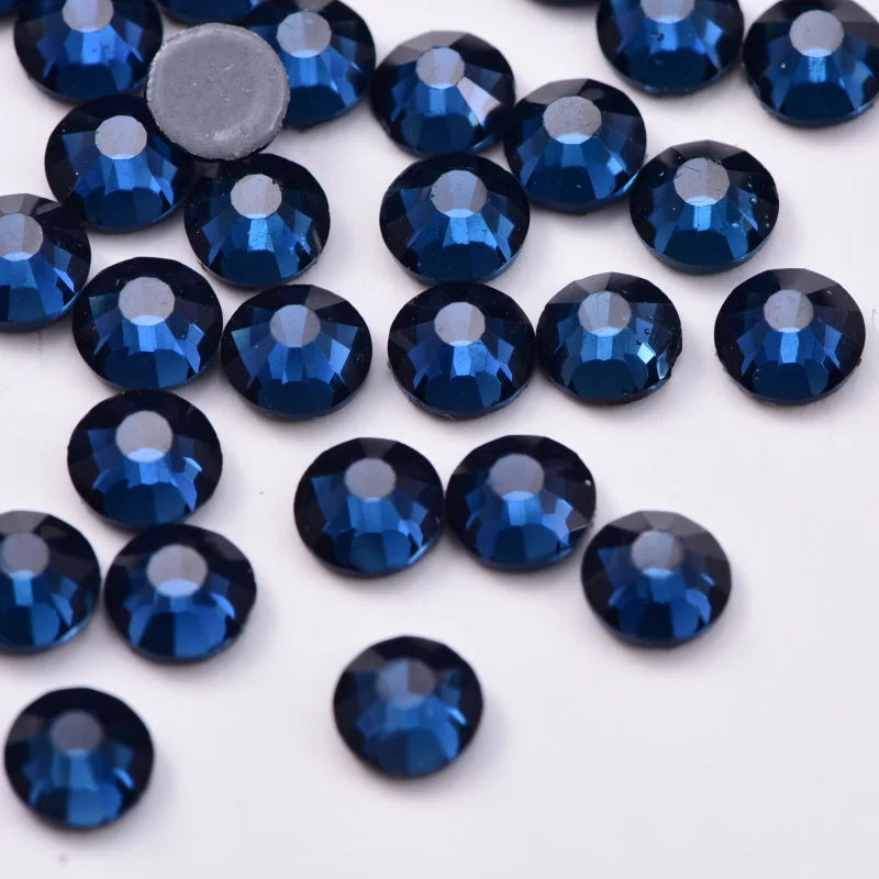 Set de diamantes de imitación de fijación en caliente de 1440 piezas – Piedras de cristal brillante de base plana para decoración de uñas, ropa y manualidades