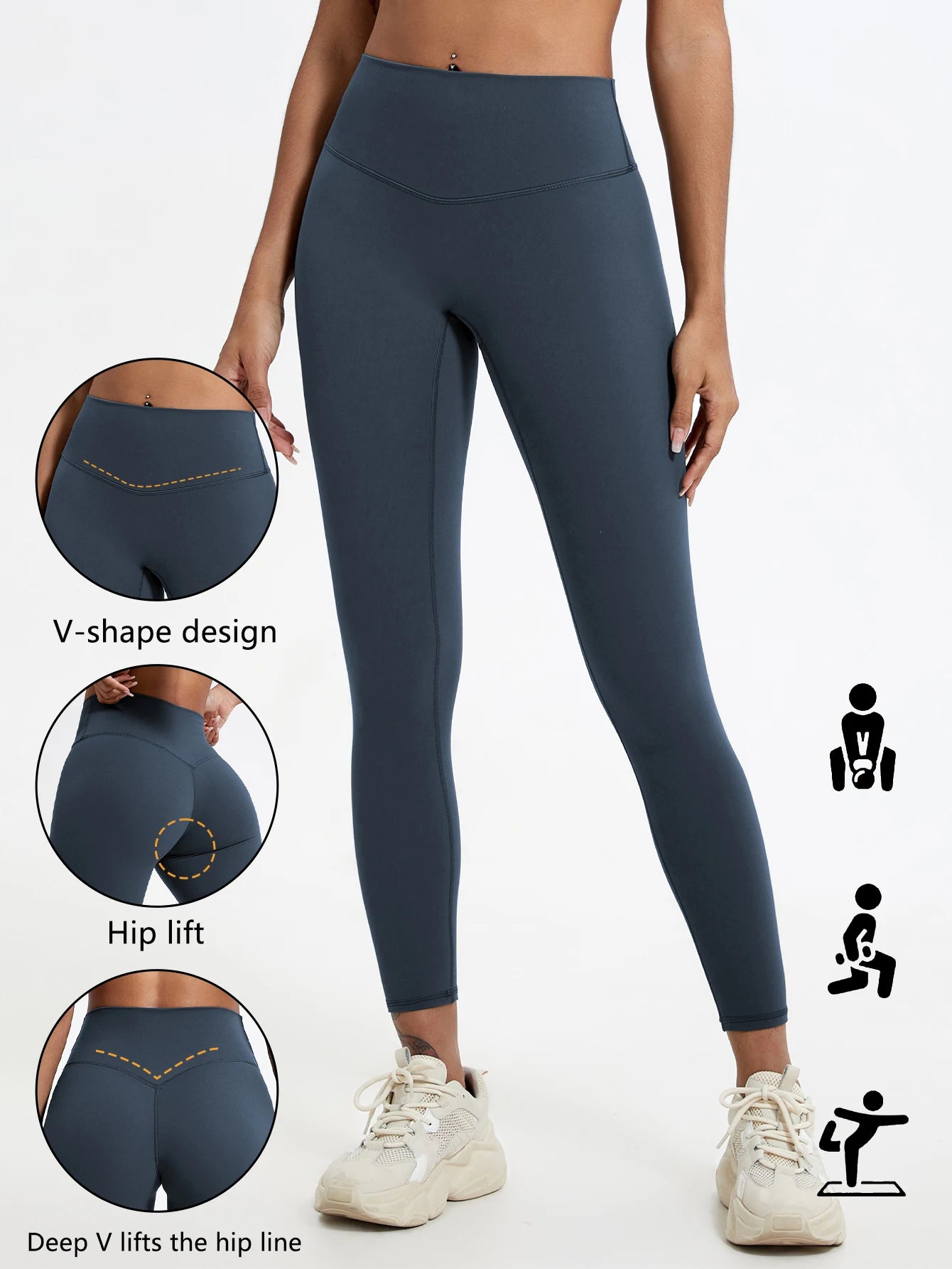 Women’s High Waist Yoga Leggings – Super Soft Gym Running Workout Tights with Push-Up Fit