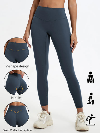 Women’s High Waist Yoga Leggings – Super Soft Gym Running Workout Tights with Push-Up Fit