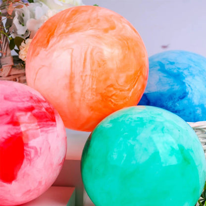 2/4PCS Bouncing Ball with Pump – 8.7 inch Marbleized Rubber Inflatable Bouncy Kick Ball, Summer Outdoor Game Toy for Kids