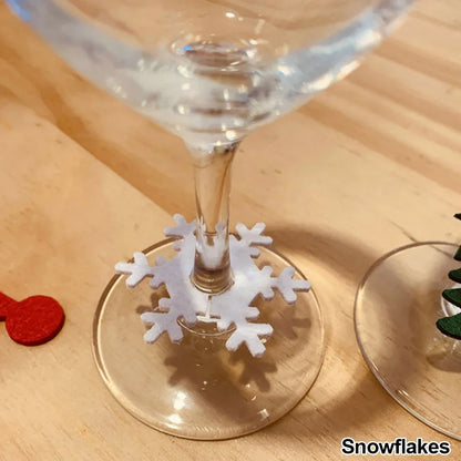 10PCS Felt Wine Glass Ring Cards – Christmas Table Decorations for Xmas, New Year’s Eve Parties, Home Decor & Holiday Events