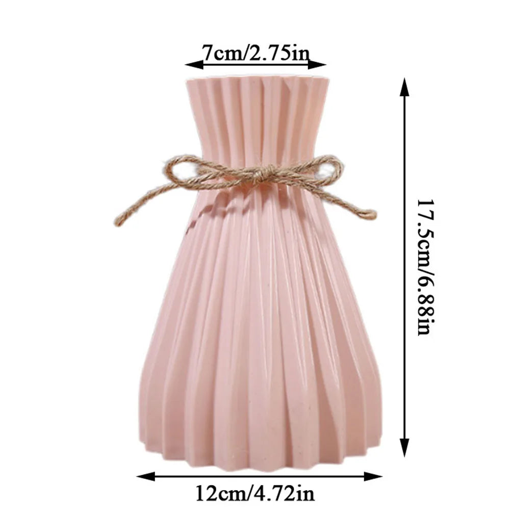 Creative Origami Style Plastic Flower Vase – Modern European Pleated Folding Decorative Vase for Fresh & Dried Flowers