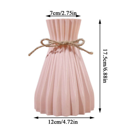 Creative Origami Style Plastic Flower Vase – Modern European Pleated Folding Decorative Vase for Fresh & Dried Flowers