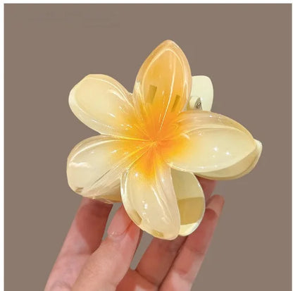 Pinzas de pelo hawaianas con diseño floral degradado – Pasadores grandes florales tropicales para mujer | Accesorios de moda para el pelo para vacaciones en la playa