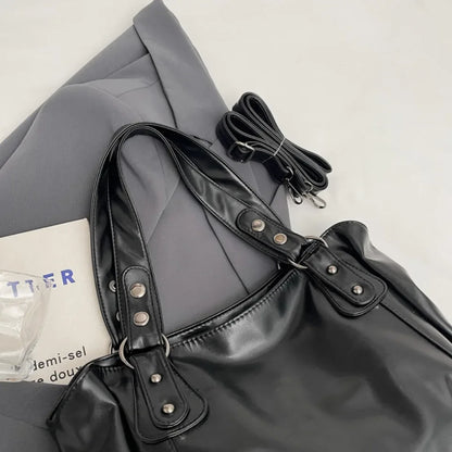 Women’s PU Leather Shoulder Bag – 2026 Fashion Handbag with Soft Interior Compartment, Contrast Color Design, Zipper Closure, Stylish Everyday Purse for Work, Travel & Casual Use