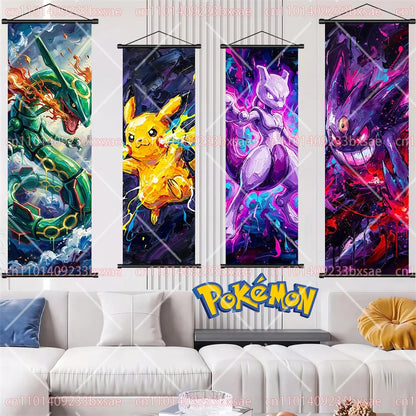 Póster HD de desplazamiento de pared de anime de Pokémon – Dragonite, Gengar, Pikachu, Charizard y legendarios