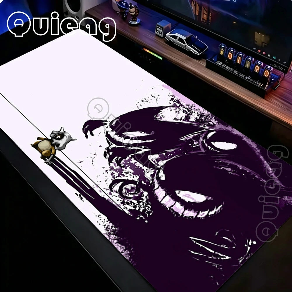 Tapis de souris Gengar Anime Gaming – Grand tapis de bureau Pokémon antidérapant pour ordinateur portable, clavier et configuration PC