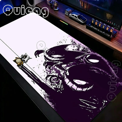 Tapis de souris Gengar Anime Gaming – Grand tapis de bureau Pokémon antidérapant pour ordinateur portable, clavier et configuration PC