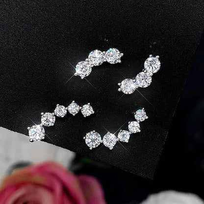 Pendientes de moissanita con diamantes color D auténticos, de plata de ley 925, certificados GRA, aretes de sonrisa, joyería para mujer