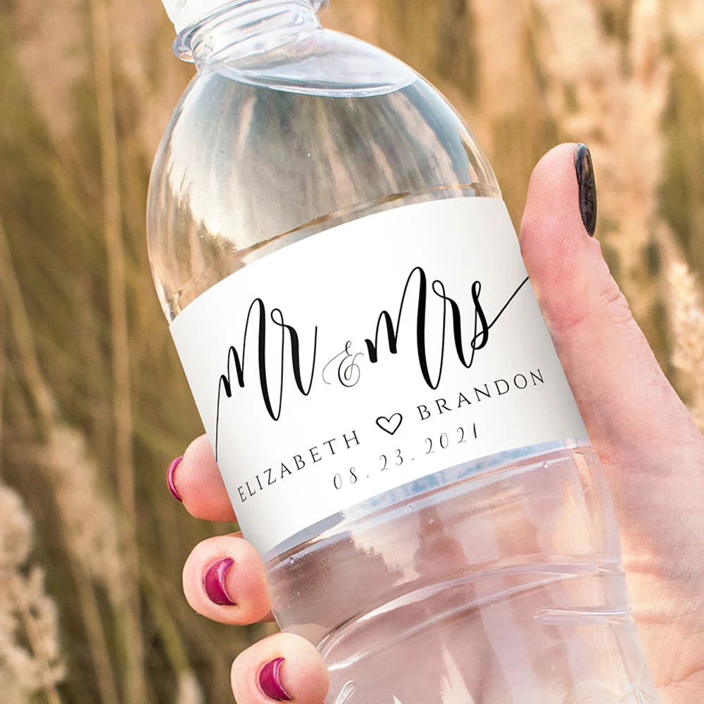 Personalized Wedding Water Bottle Labels – Custom Thank You Stickers for Bridal Shower, Birthday Party & Wedding Welcome Gifts | Event Decor