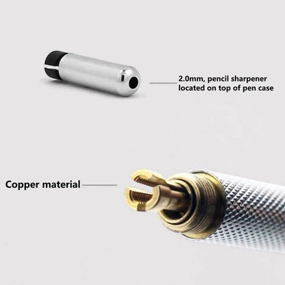 Portaminas Completamente Metálico de 0.3/0.5/0.7/0.9/1.3/2.0/3.0 mm – Lápiz de Dibujo Técnico Automático con Minas para Dibujo, Boceto, Pintura, Suministros de Oficina y Escolares