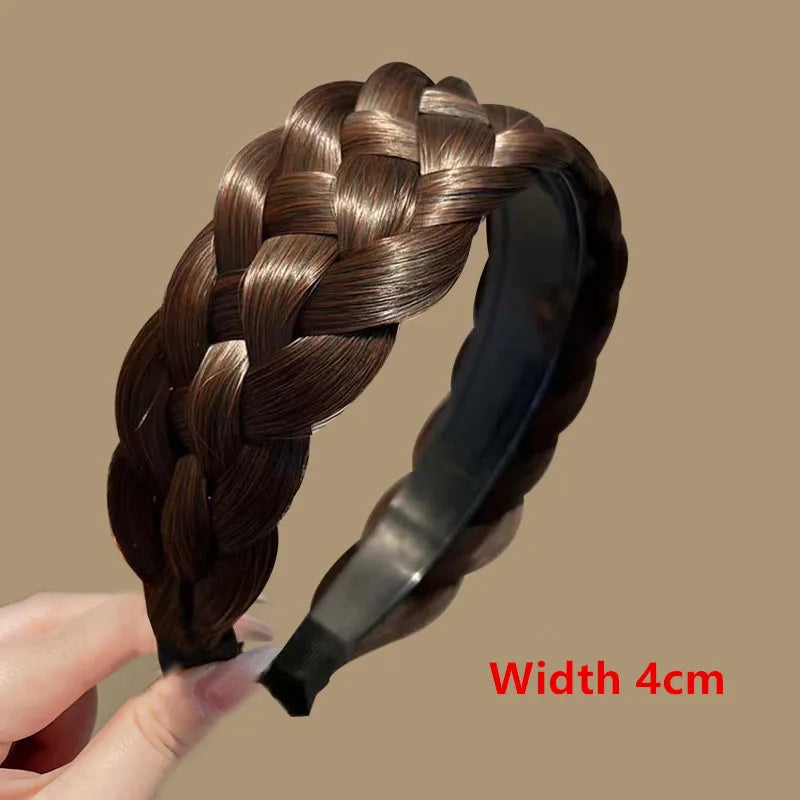 Diadema Bohemio Trenzado Sintético para Mujer Banda de Pelo Elástica para Fiestas y Cosplay
