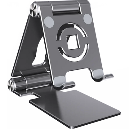 360° Rotating Tablet Stand – Adjustable Foldable Aluminum Holder for iPad Pro, iPad Air, iPad Mini & Smartphones, Desktop Device Stand