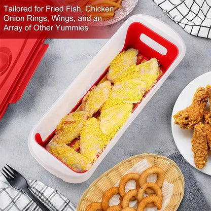 Fish Breading Shaker Bowl – Batter Coating Tray with Lid for Chicken Wings, Fish, Vegetables & Frying