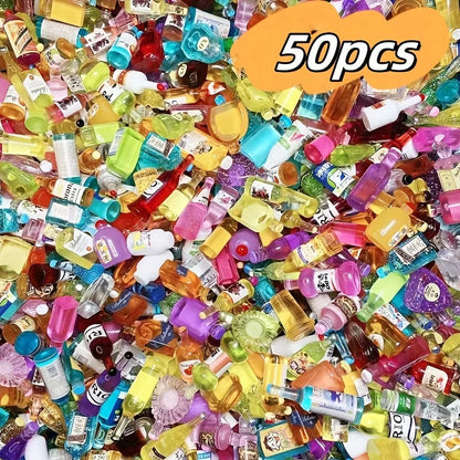 50 mini bouteilles de boisson miniatures – Décorations DIY de petites bouteilles de vin pour l'artisanat miniature et les coques de téléphone