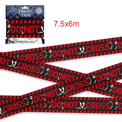 Halloween Warning Tape – Scary Caution & Hazard Tape Roll for Indoor & Outdoor Party Decorations, Spooky DIY Props & Haunted House Decor