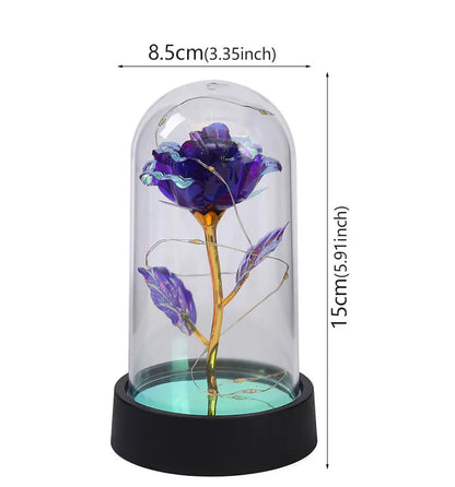 Eternal Rose LED Light in Glass Dome – Romantic Valentine’s Day Gift for Girlfriend | Forever Flower Decoration for Wedding, Mother’s Day & Bridesmaid Gifts