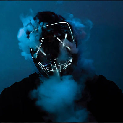 Masque LED sans fil Purge – Masque néon lumineux pour Halloween, fêtes et festivals