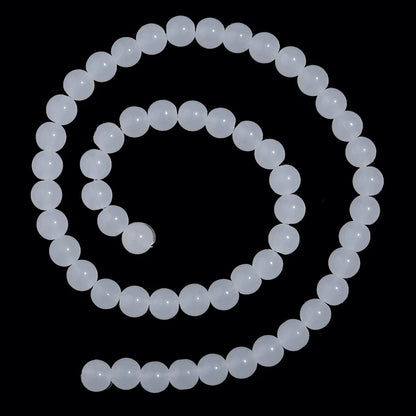 1 brin de perles de verre unies 6/8mm – Perles rondes intercalaires lâches pour la fabrication de bijoux DIY, bracelets faits main, colliers et accessoires d'artisanat