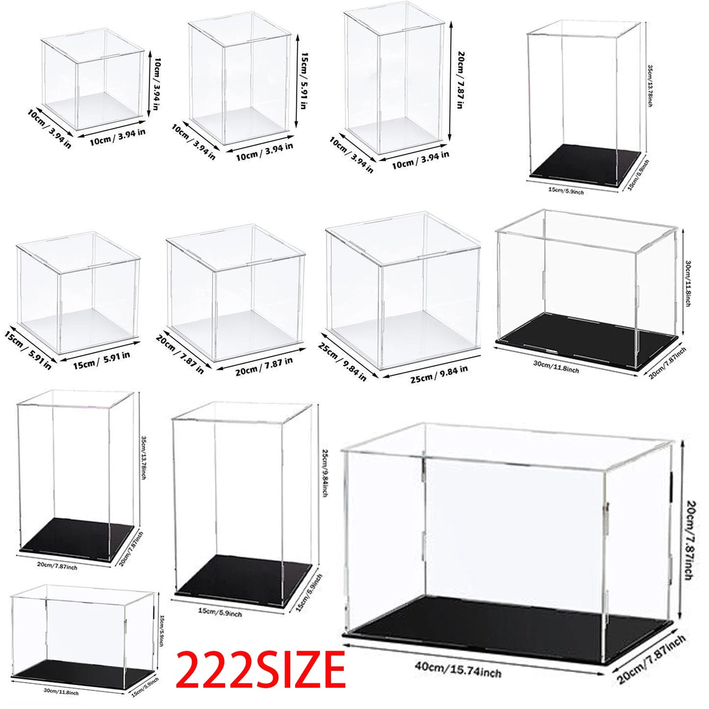 Estuche de exhibición de acrílico transparente para coleccionables - Vitrina protectora a prueba de polvo para figuras de acción y juguetes